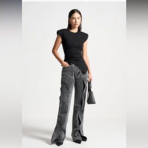 Maniere De Voir Black and Gray Women Jeans